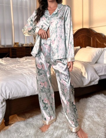Compleu pijamale Shein, verde