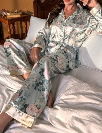 Compleu pijamale Shein, verde