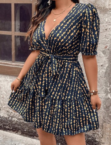 Rochie mini Shein Curve+, mix culori