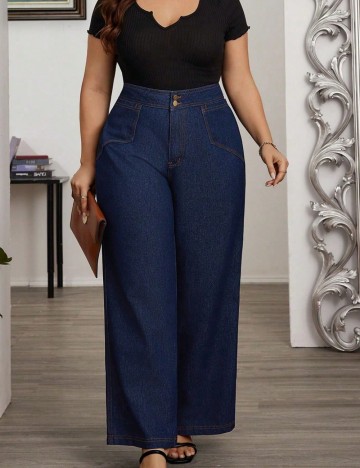 Jeans Shein Curve+, albastru