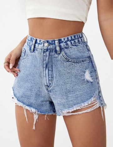 Pantaloni scurți de blugi Shein, albastru