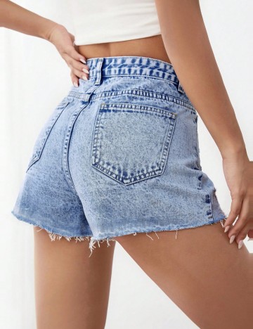 Pantaloni scurți de blugi Shein, albastru