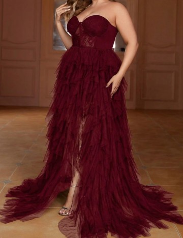 Rochie de ocazie Shein Curve+, vișiniu