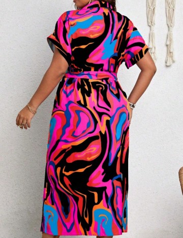 Rochie midi Shein Curve+, mix culori
