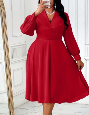 Rochie midi Shein Curve+, roșu