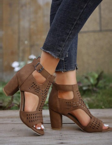Pantofi cu toc Shein, maro