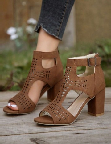 Pantofi cu toc Shein, maro