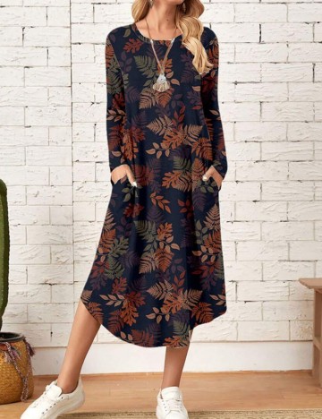 Rochie midi Shein Curve+, mix culori