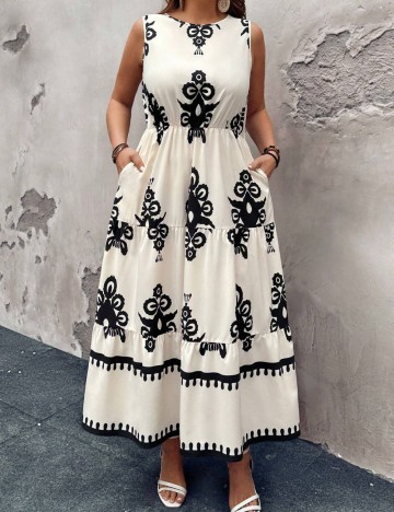 Rochie maxi Shein Curve+, mix culori