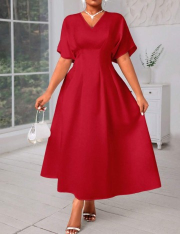Rochie maxi Shein Curve+, roșu