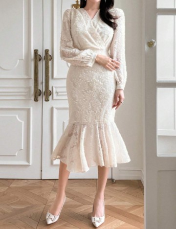 Rochie midi DAZY by Shein, crem