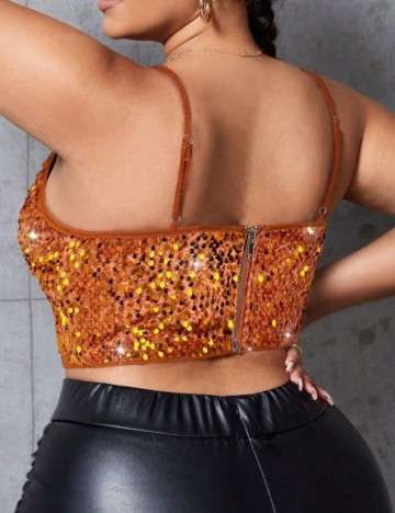Top Shein Curve+, portocaliu
