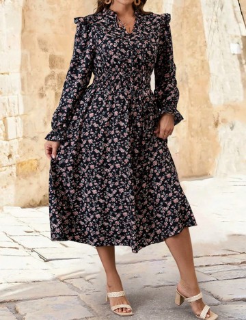 Rochie midi Shein Curve+, mix culori