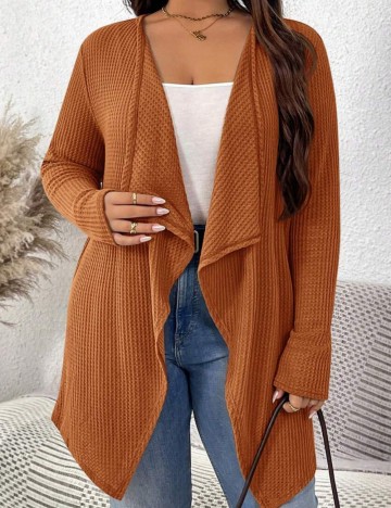 Cardigan Shein Curve+, cărămiziu