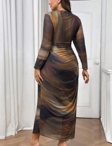 Rochie maxi Shein Curve+, mix culori