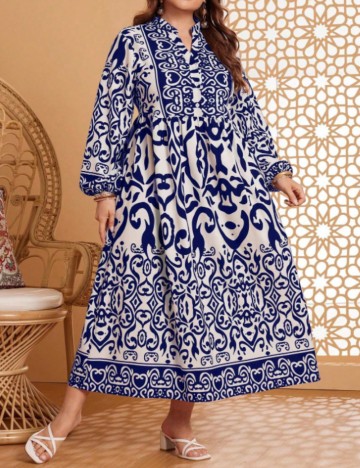 Rochie maxi Shein Curve+, mix culori