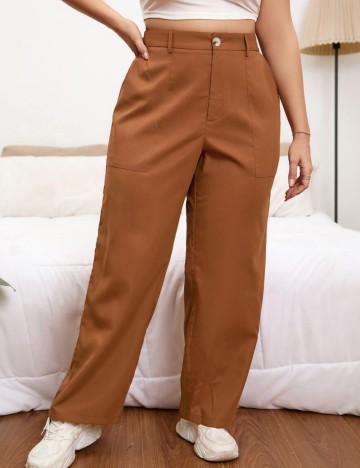 Pantaloni Shein Curve+, maro