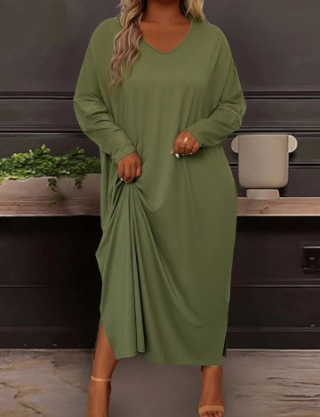 Rochie maxi Shein Curve+, verde