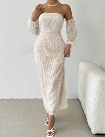 Rochie maxi Shein, crem