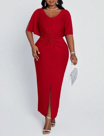 Rochie maxi Shein Curve+, roșu