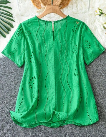 Cămașă cu mânecă scurtă Shein, verde