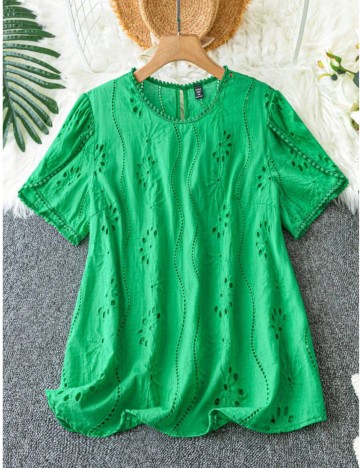 Cămașă cu mânecă scurtă Shein, verde