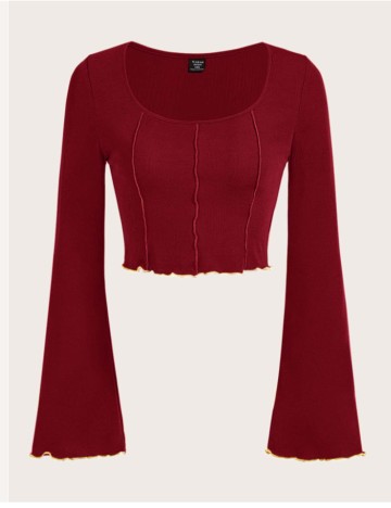 Top Shein Curve+, vișiniu