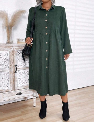 Rochie midi Shein Curve+, verde