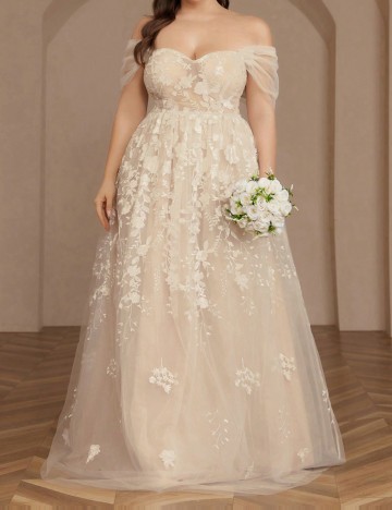 Rochie de ocazie Shein Curve+, crem
