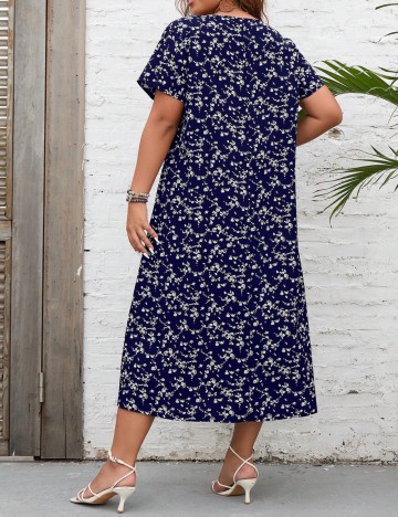 Rochie midi Shein Curve+, mix culori