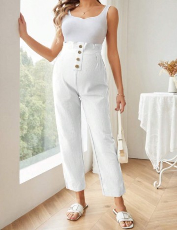 Pantaloni Shein, alb