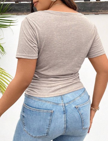 Tricou Shein Curve+, bej