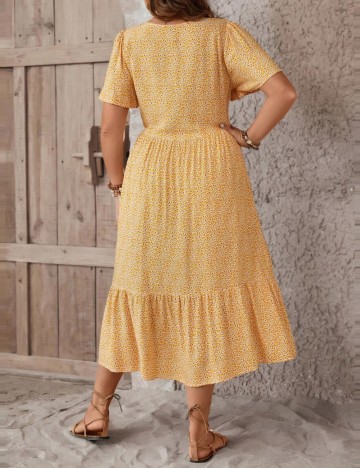 Rochie midi Shein Curve+, mix culori