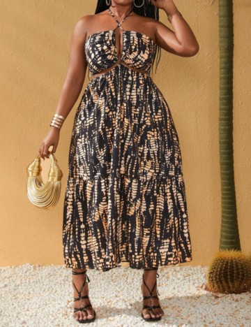 Rochie maxi Shein Curve+, mix culori