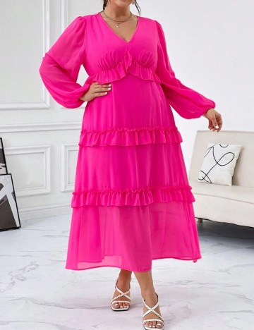 Rochie midi Shein Curve+, roz