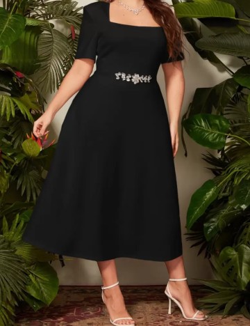 Rochie midi Shein Curve+, negru