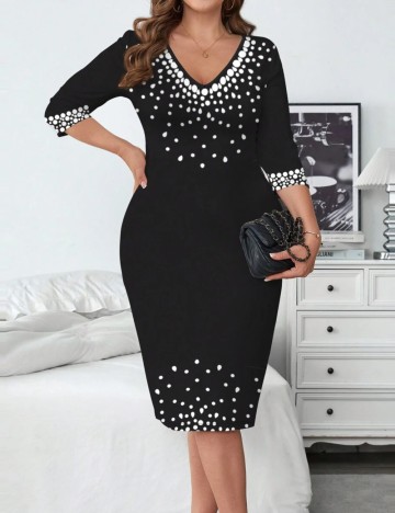 Rochie midi Shein Curve+, mix culori