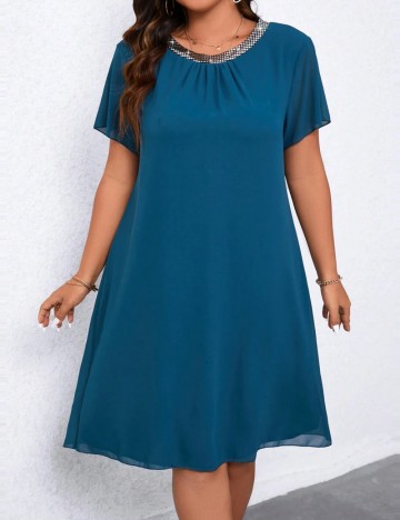 Rochie midi Shein Curve+, albastru