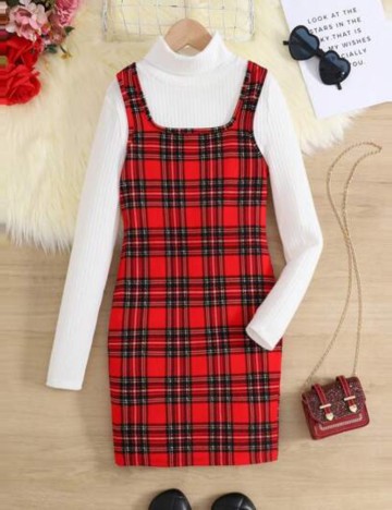 Set rochie și sarafan Shein, roșu
