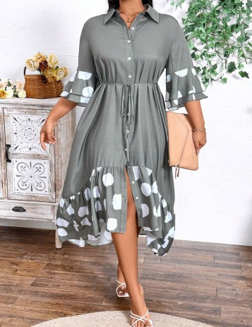 Rochie midi Shein Curve+, mix culori