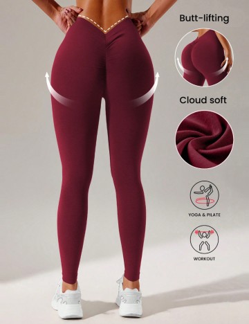 Colanți Sport Shein, vișiniu