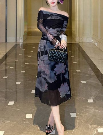 Rochie midi Shein, mix culori