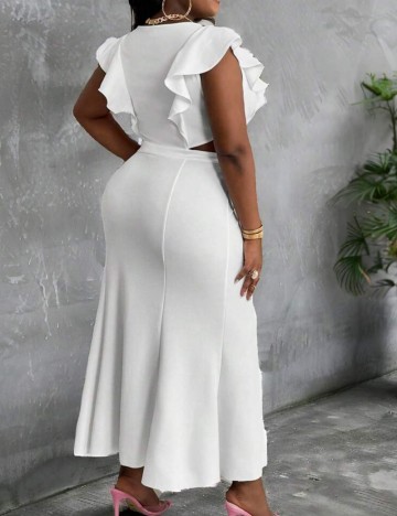 Rochie maxi Shein Curve+, alb