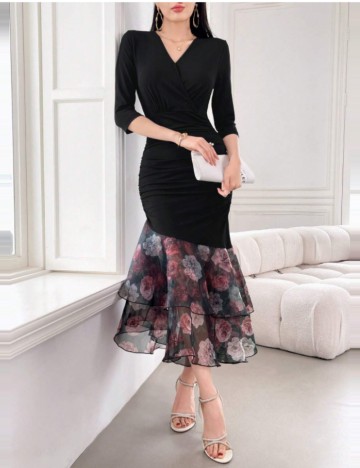 Rochie midi Shein, mix culori