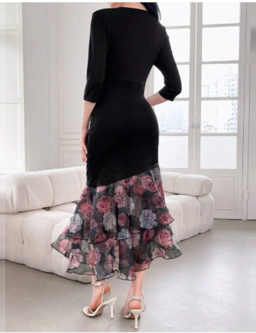 Rochie midi Shein, mix culori