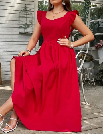 Rochie maxi Shein Curve+, roșu