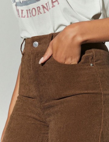 Pantaloni Raiați Shein, maro