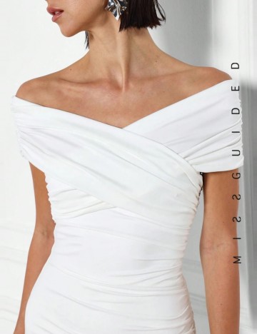 Rochie maxi Missguided by Shein, alb