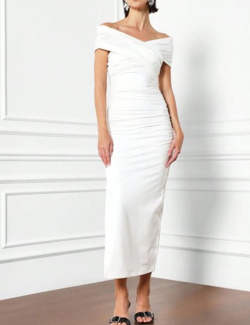 Rochie maxi Missguided by Shein, alb