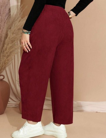 Pantaloni Shein Curve+, vișiniu